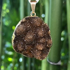 Dark Citrine Druzy Pendant Druze sugar druzy citrine